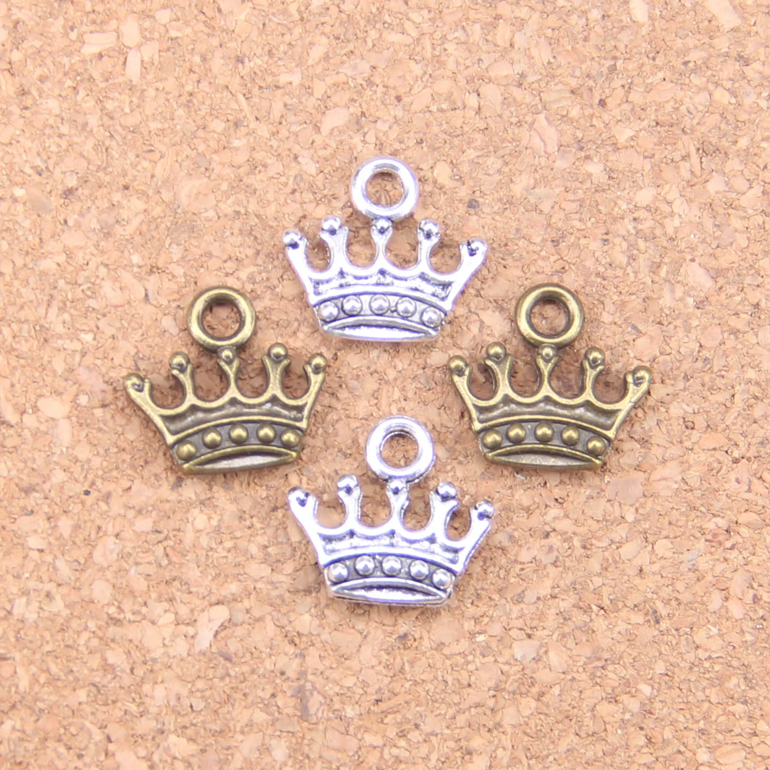 

145pcs Charms crown 13x14mm Antique Pendants,Vintage Tibetan Silver Jewelry,DIY for bracelet necklace