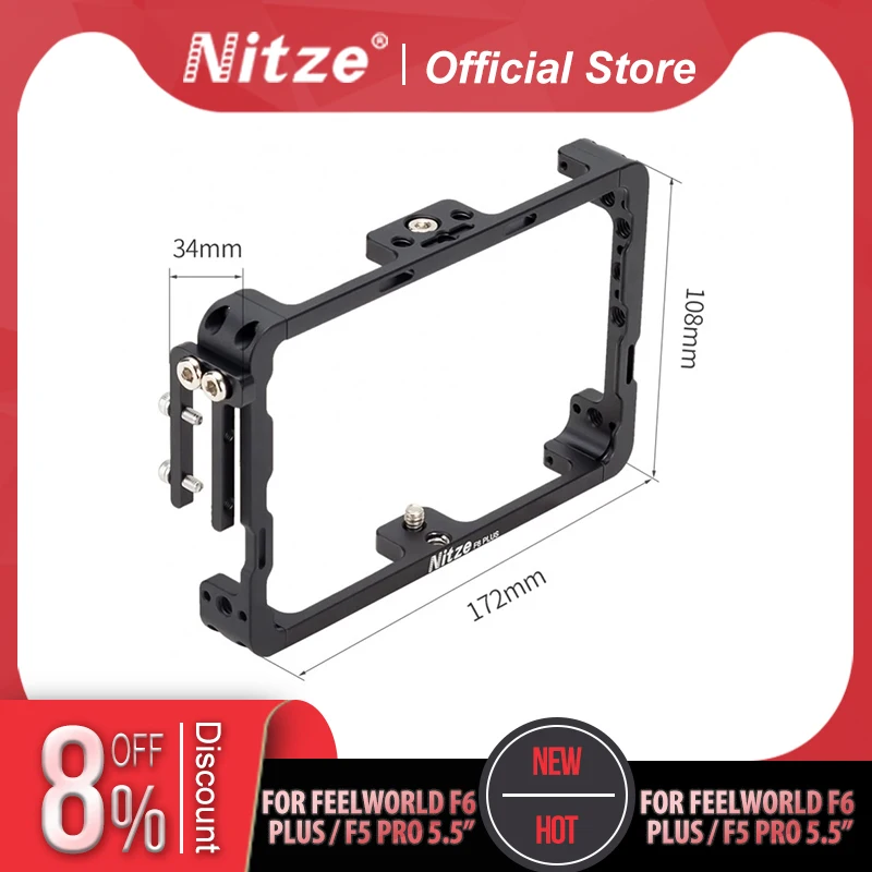 

NITZE MONITOR CAGE FOR FEEL WORLD F6 PLUS / F5 PRO 5,5 ” - TP-F6PLUS