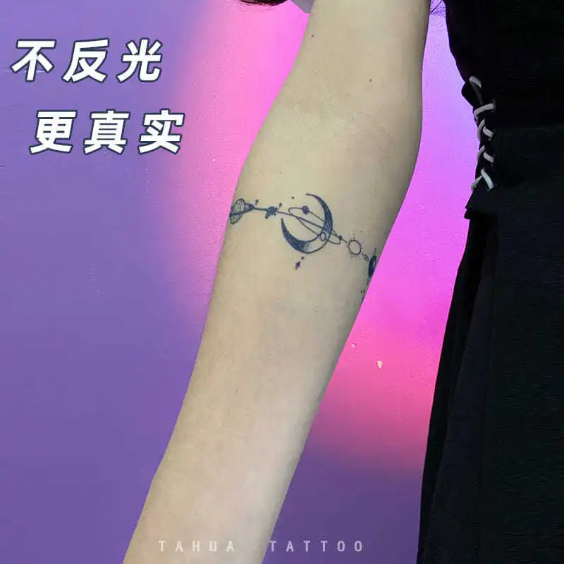 Герб Лунной Планеты Татуировки - долговременные тату-стикеры на водонепроницаемой основе для женщин и мужчин на руках, бедрах, сексуальные временные.