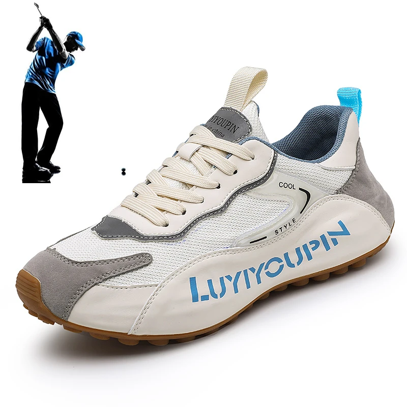 2023 New Men's Professional Golf Shoe Spring/Summer Mesh Breathable Golf Training Shoe Nail Free Non Slip Men's Golf Shoe