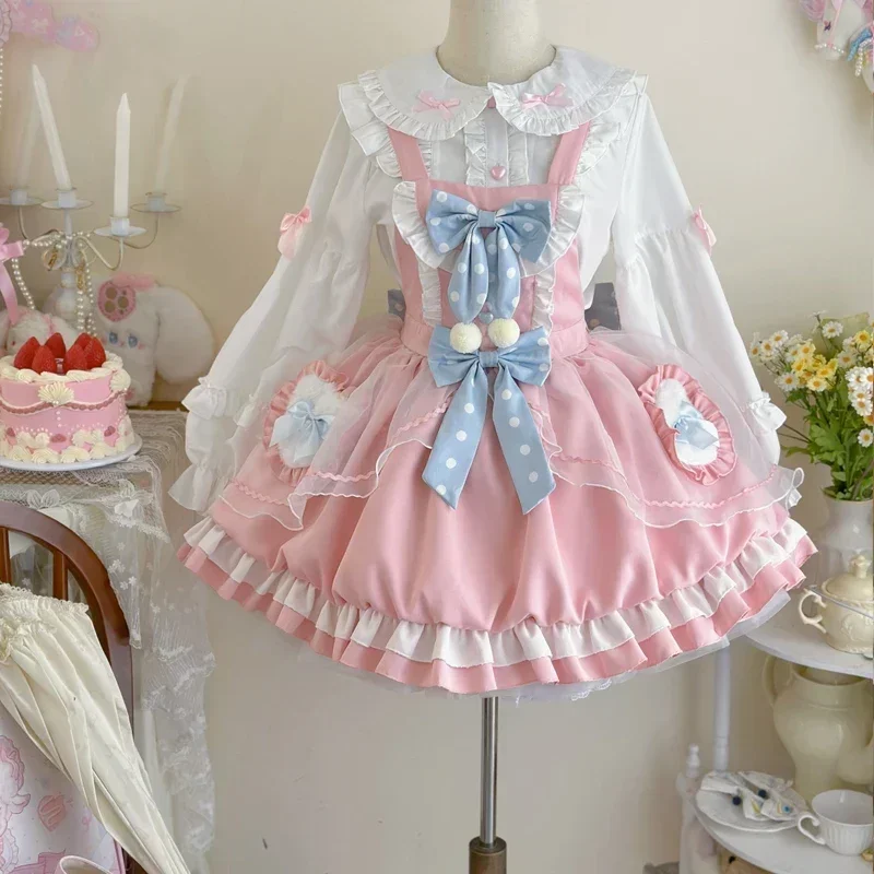 Оригинальное платье Лолиты Jsk женское милое кавайное принцессы с бантом и рюшами