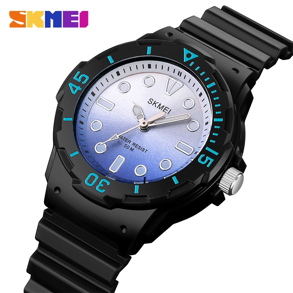 

SKMEI High Quality Quartz Watches For Boys Girls Fashion Color Dial 50M Waterproof Kids Wristwatch Simple 24hours Watch