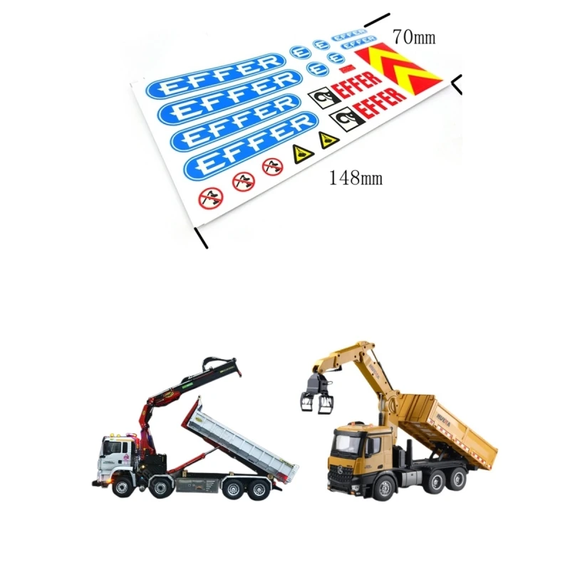 

Effer Waterproof Stickers Car Decals badge for 1:14 scale Crane Toy Tamiya Tractor Lesu Model Huina Excavator JDM Diy Parts