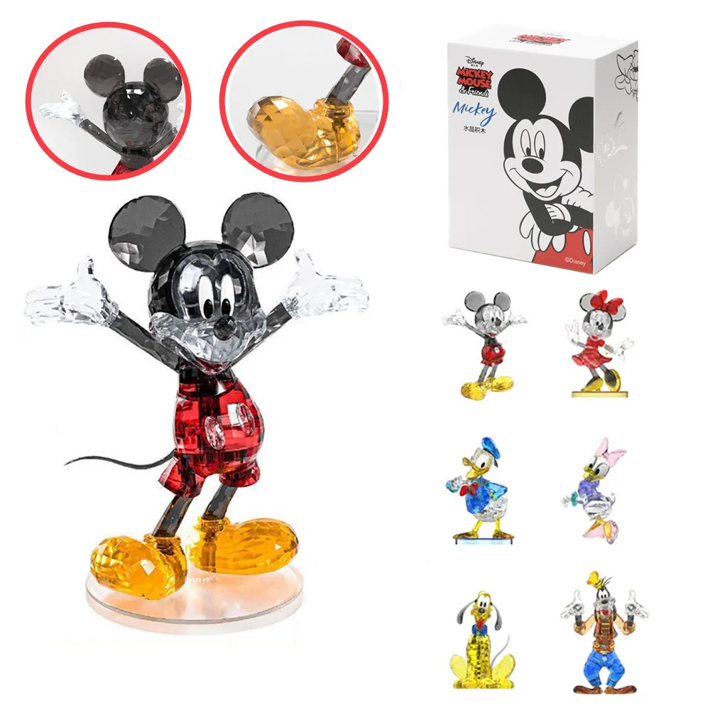 

Disney Mickey Minnie Mouse Crystal Building Blocks 3D Donald Duck Goofy Friends Model Toys Kid Girls Boys Set Toys Gift