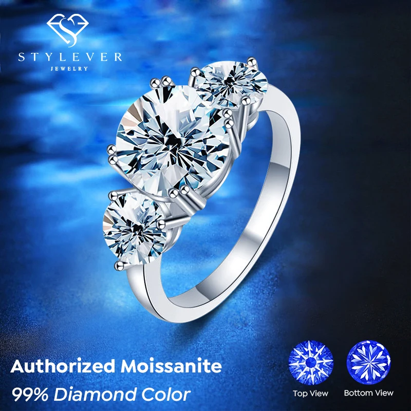 Стильные серебряные роскошные кольца с настоящим муассанитом для женщин