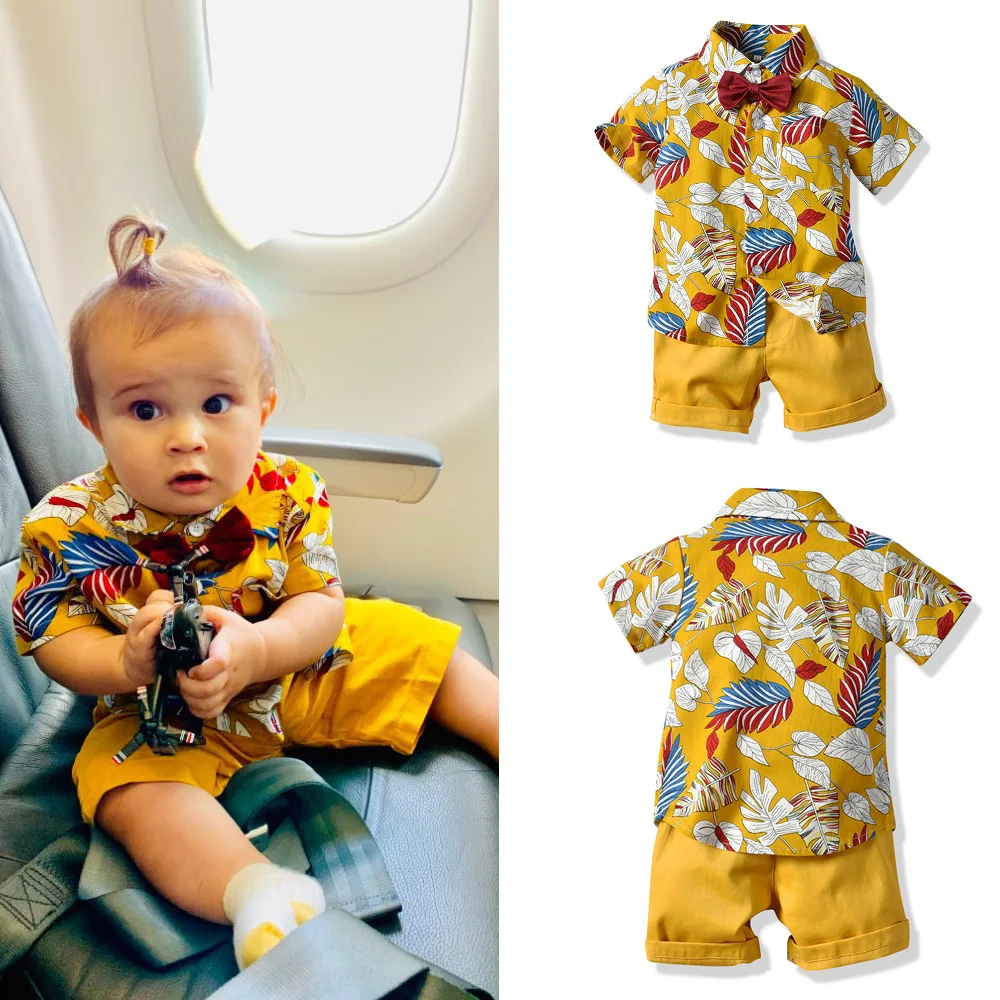 

2023 Summer Baby Boy Clothes Hawaii Beachwear Sets Casual 2 Pcs Baby Boys Clothes Outfit Newborn Baby Clothes 0 To 12 Months