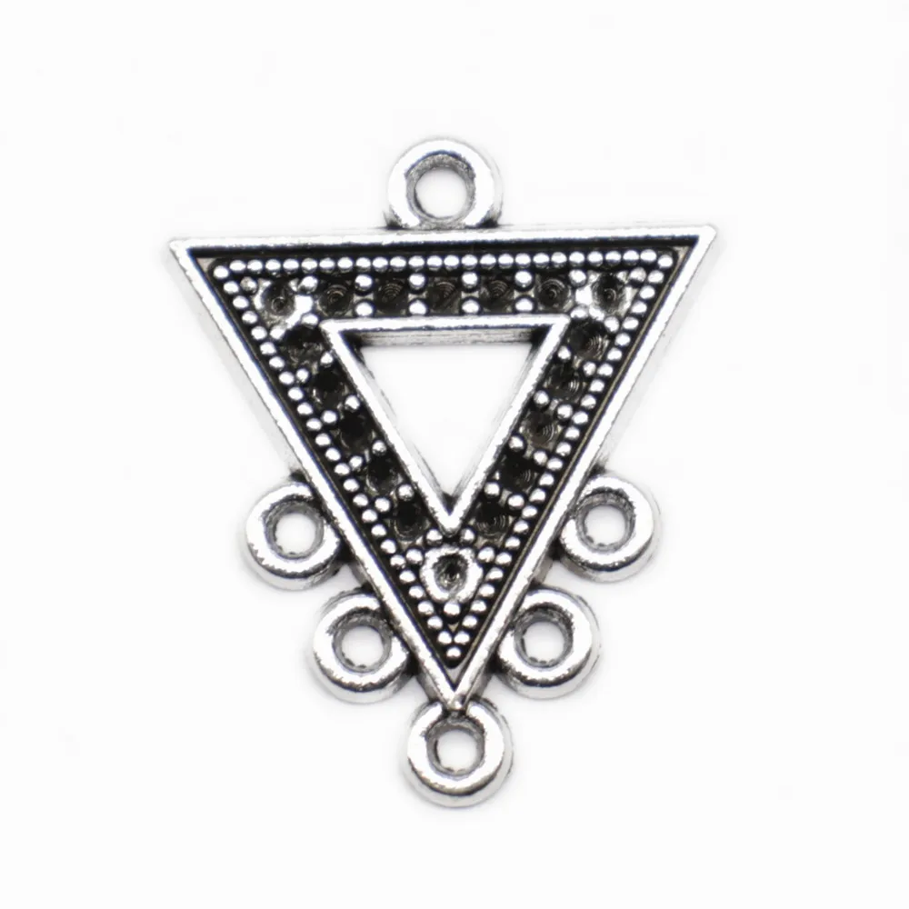 

Wedding Accessories Triangle Earring Connector Jewelri For Woman 20X24mm Antique Silver Color 10 Pieces