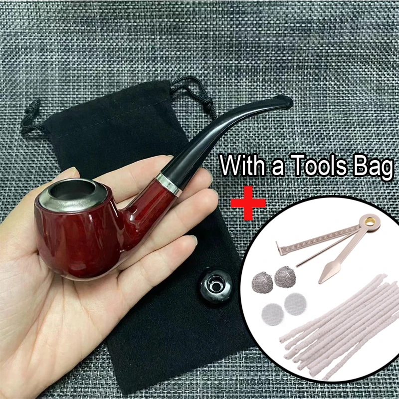 

Portable Dual-Use Tobacco Pipe Set Hookah Shisha Smoking Pipes Resin Wooden Herb Grinder Cigarette Filter For Smoke Accessories