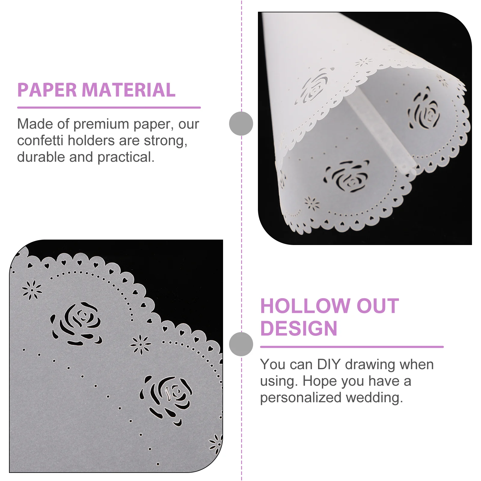 20 шт. цветочные конусы свадебный поднос держатели конфетти полые сухие цветы для