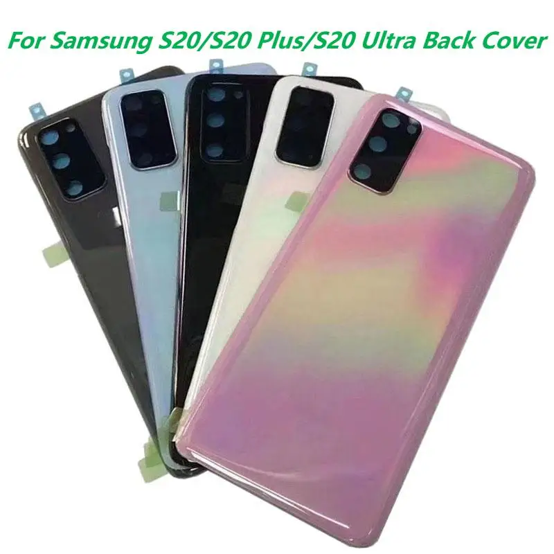 For Samsung Galaxy S20 G980 S20 Plus G985 S20 Ultra G988 Phone Battery Back Cover Panel With Camera Glass Lens with Sticker