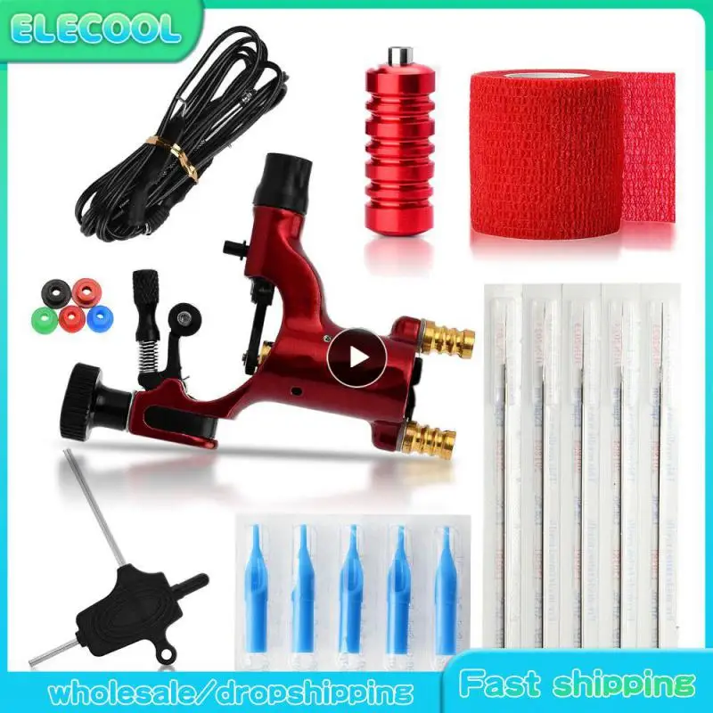 

1~8PCS 1set Fashion Tattoo Exquisite Workmanship Tattoo Kit Equipment Tattoo Machine 5 Needles Tattoo Tool Set Motor Gun Kits