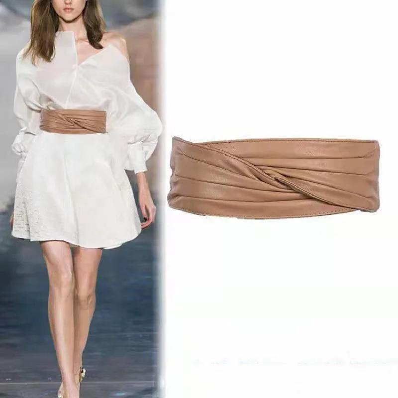 

New Fashion Women Belt Elastic Waist Belt 7cm Wide Cummerbunds Casual Suit Dress Wide Waist Belts for Women Solid Color YF1022