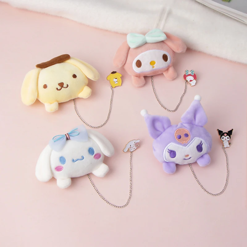 

Kawaii Sanrio Anime Hobby My Melody Kuromi Cinnamoroll Plush School Bag Pendant Brooch Girls Trinkets Clothes Accessories