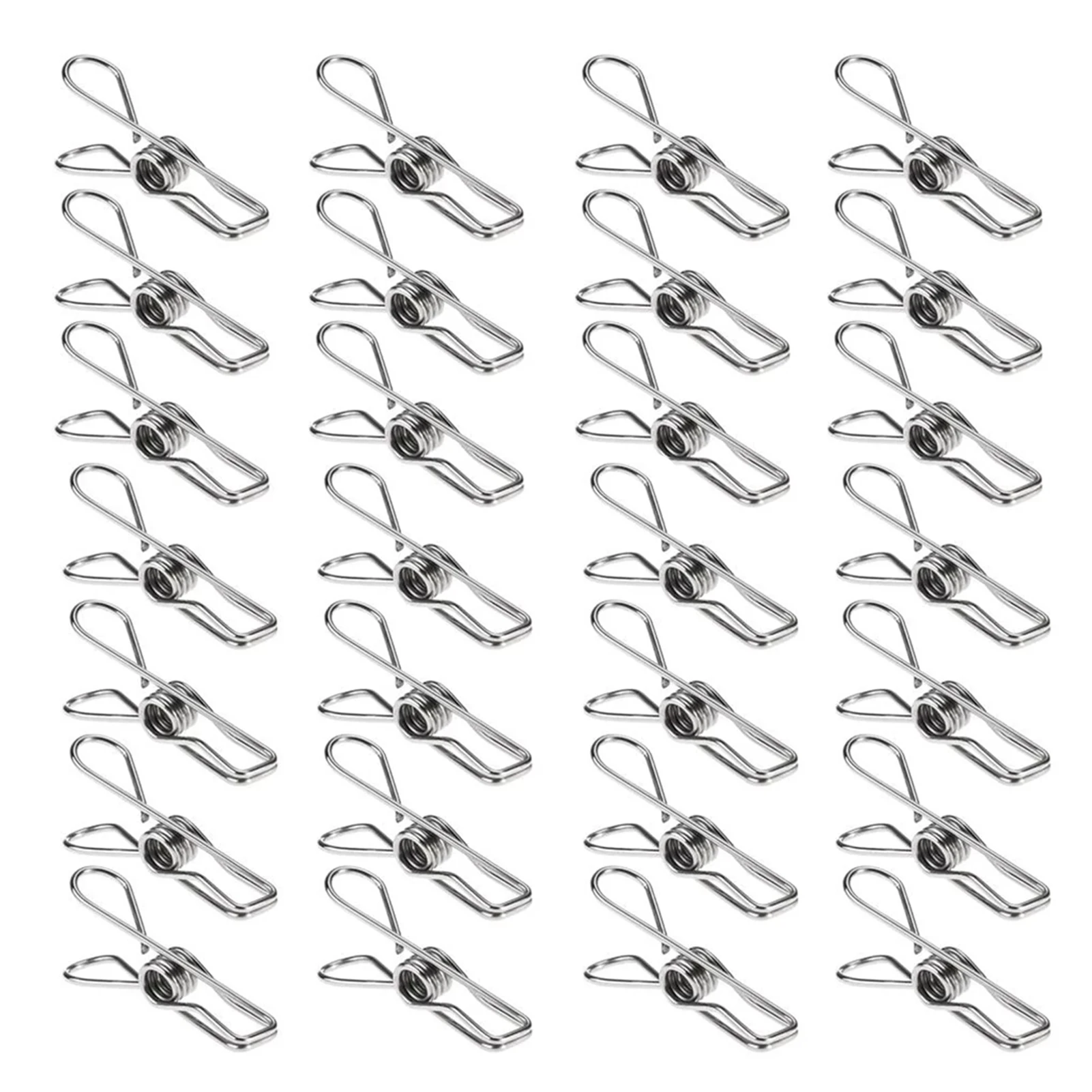 

100pcs Indoor Outdoor Laundry Windproof Hanging Clips Space Saving Stainless Steel Clothes Peg Non Slip Rustproof Photo Paper