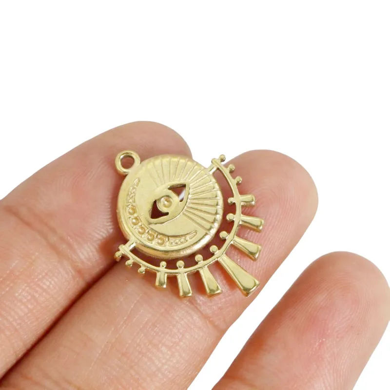 

WZNB 3Pcs Sun Charms for Jewelry Making Sun Devil Eye Stainless Steel Pendant Diy Earring Necklace Accessories Supplies