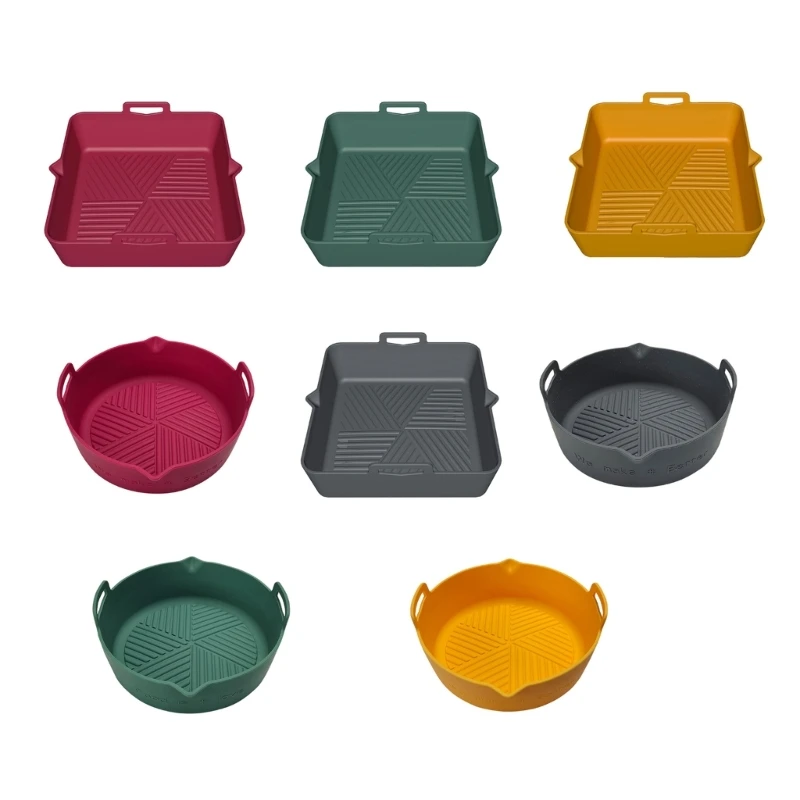 

Air Fryer Silicone Pot 4 Color Reusable Air Fryers Baking Oven Non Stick Tray