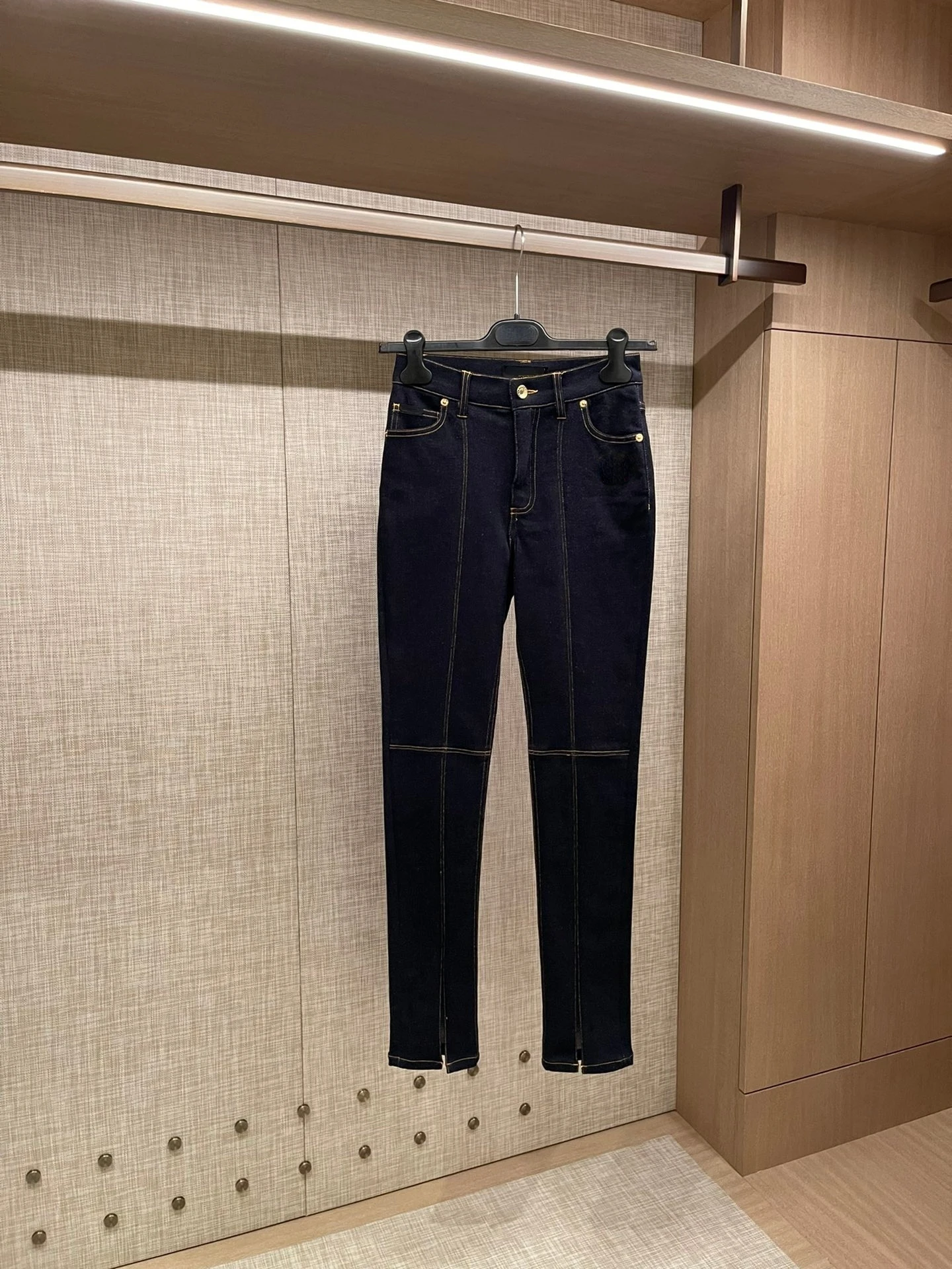 

Easy Matching Women Clothing 2022 Summer Top Quality Bright Line Deco Pencil Slim Jeans Pants