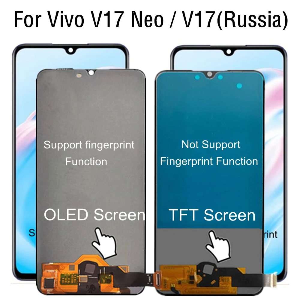 

6.38" For VIVO V17 Neo Europe LCD Display Touch Screen Assembly Replacement Accessory For VIVO V17 Russia version LCD Display