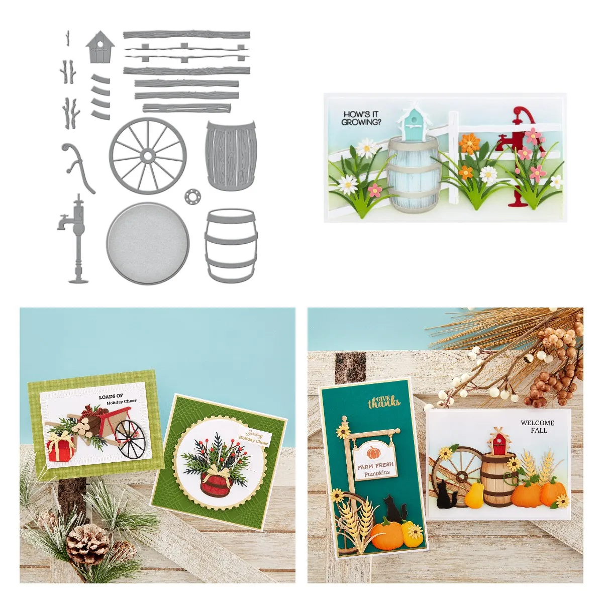 

Rustic Garden Etched Metal Cutting Die Scrapbook Embossed Paper Card Album Craft Template Cut Die Stencils New for 2023 Arrive