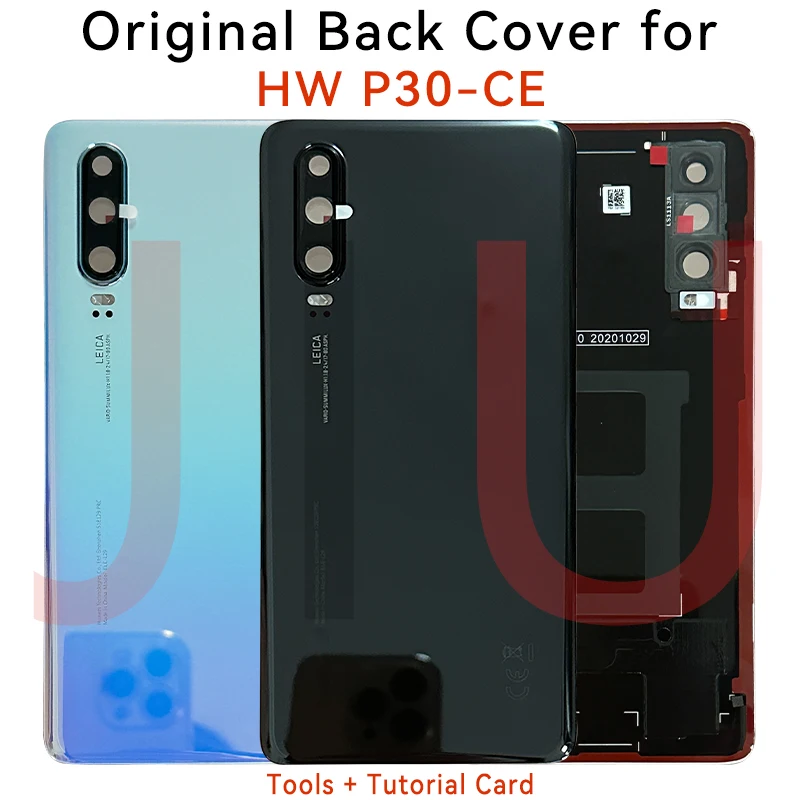 

6,1 "оригинальный новый для Huawei P30 Задняя стеклянная крышка задняя крышка батарейного отсека задняя крышка корпус запасные части с объективом камеры