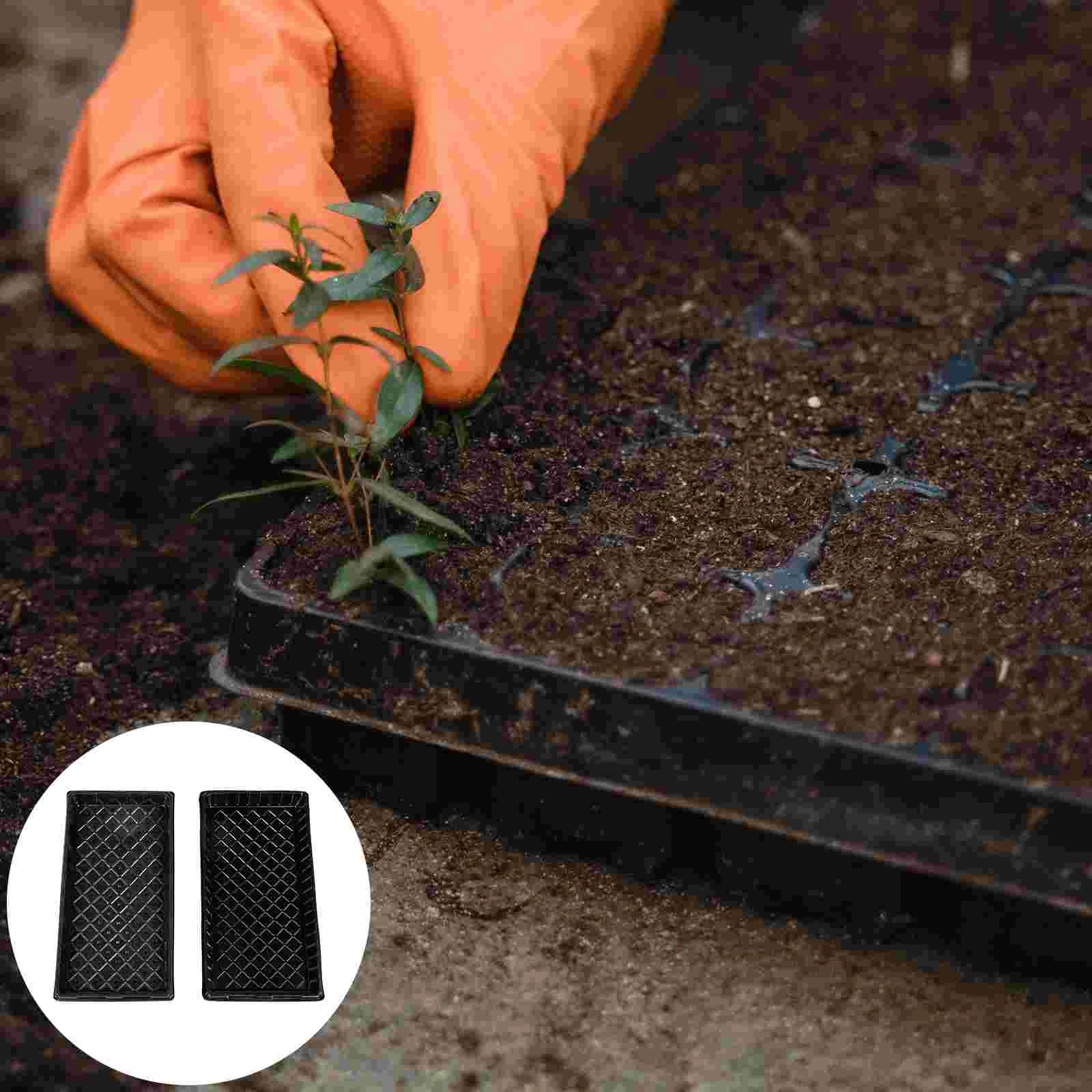 

5 Sets Plastic Flat Growing Trays Succulent Planter Breathable Planting Plate