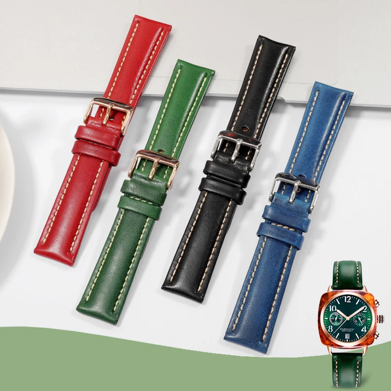 

Ремешок из натуральной кожи для мужских и женских часов Panerai бризон 510p10nh, черный зеленый красный синий ремешок для часов 20