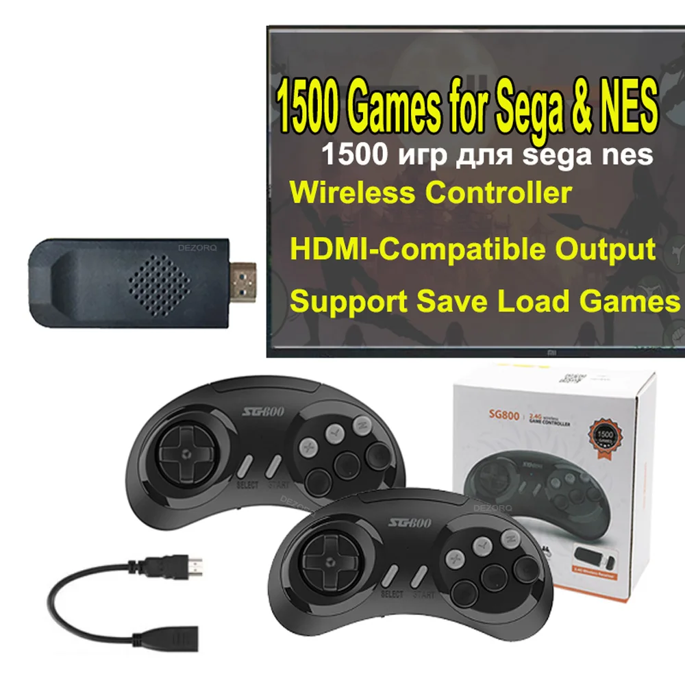 Game Stick Mini Console Video Juegos Consolas Wireless HD TV Retro Handheld Portatil Gaming Players 1500 Games for Sega NES