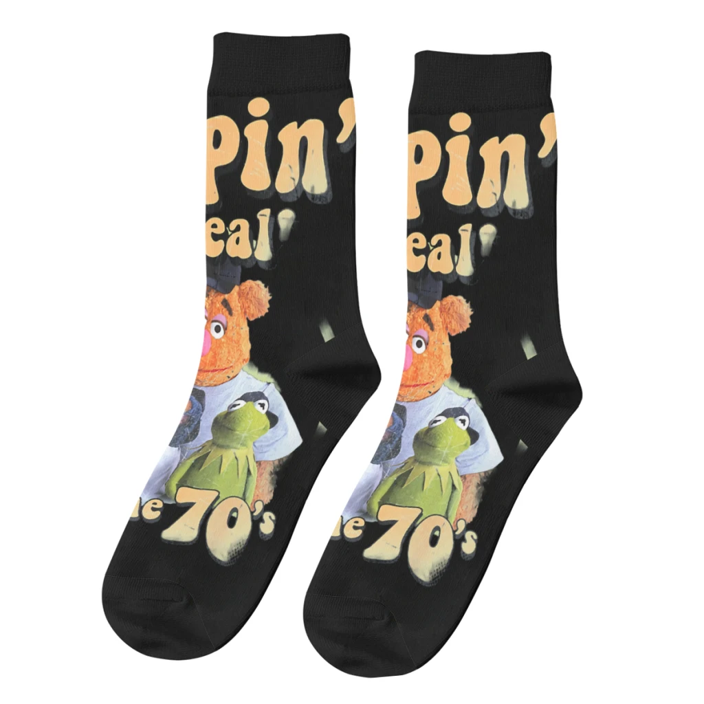 

Keepin It Real Graphic Classic Happy Men's Socks Vintage Harajuku Disney Muppet Show Hip Hop Novelty Crew Crazy Sock Gift