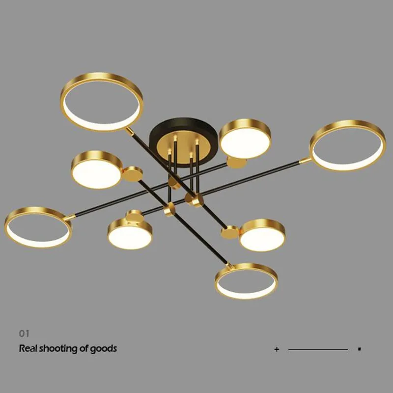 

New Modern LED Ceiling Chandelier Lighting For Living Room Bedroom Gold Frame Aluminum Dropshipping Indoor Fixture Light Lustres