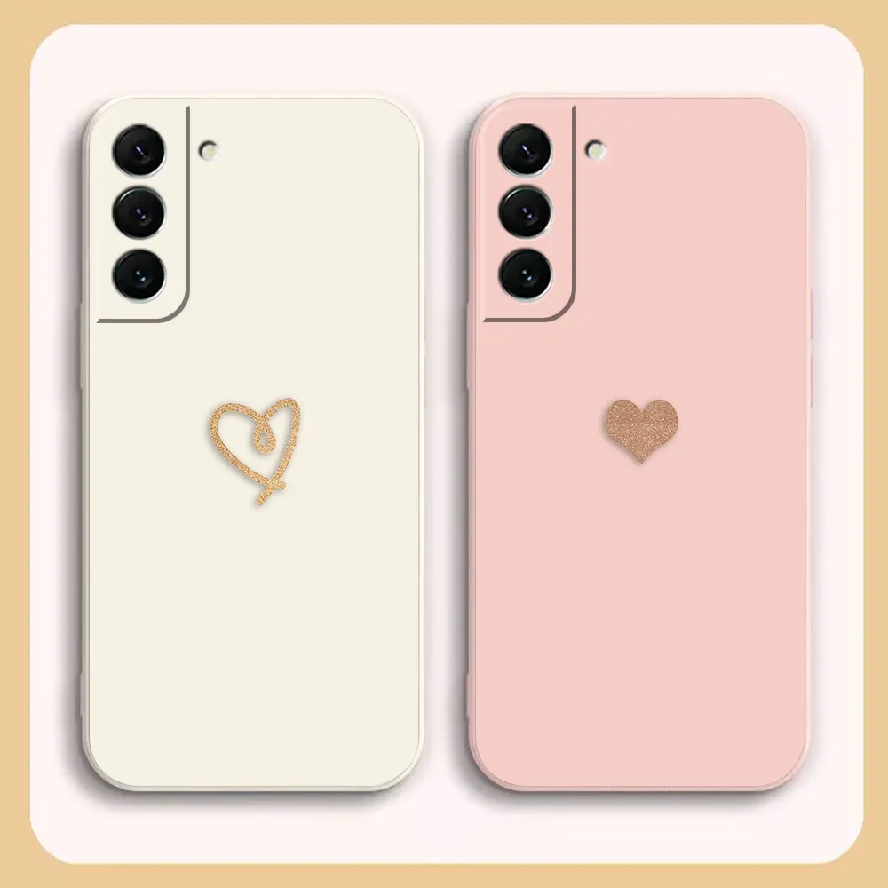 

Simple And Luxurious Love Case For Samsung S23 S22 S21 S20 FE S11 S11E S10 S10E S9 S30 Ultra Plus 4G 5G Shockproof Liquid Case