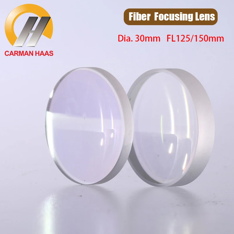 2 Pcs/Set Carmanhaas 1064nm Fiber Laser Focusing Lens Dia 30mm FL125mm FL150mm For Raytools BT240/BT240S Laser Cutting Head
