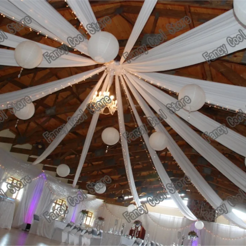 

Драпировка для свадьбы высшего качества, драпировка на крышу для украшения, свадебная ткань, 12 м, длина x 0,7 м, ширина 10 шт./лот, бесплатная доставка