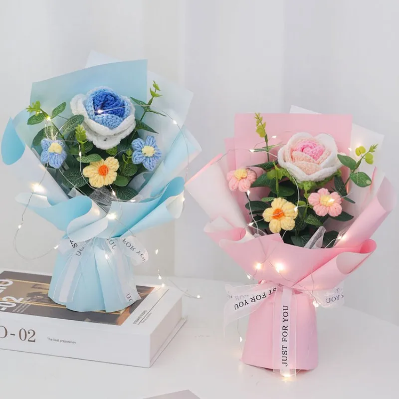

Bride Wedding Bouquets Cotton Rope Artificial Roses Creative Flower Bouquets Valentine Mothers' Day Birthday Graduation Gifts