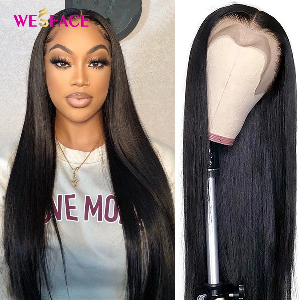 

30 32 inch Straight Lace Wigs Human Hair Wigs For Black Women 13X1 T Part Lace Wig Straight Brazilian Remy Hair Pre Plucked