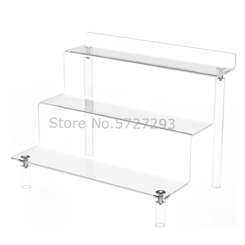 

Acrylic Stepped Display Stand 3-Tier Storage Rack Jewelry Cupcake Figure Perfume Holder Display Shelf Desktop Organizer