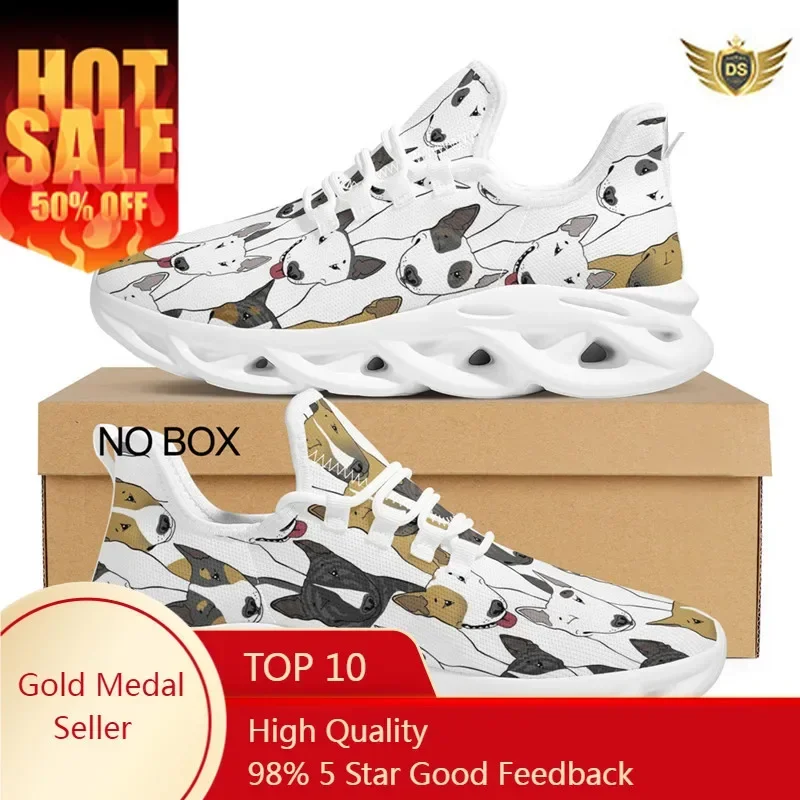 Женские летние кроссовки с принтом Бультерьера повседневная обувь на плоской