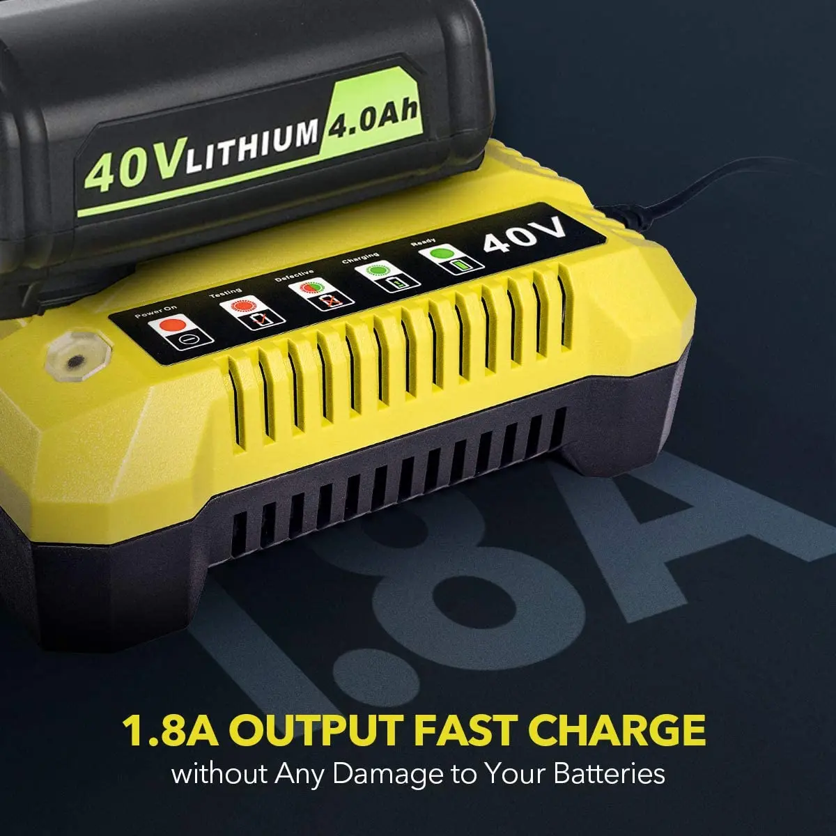 OP401 Сменное зарядное устройство совместимое с литий-ионным Ryobi 40 вольт OP4015 OP4026