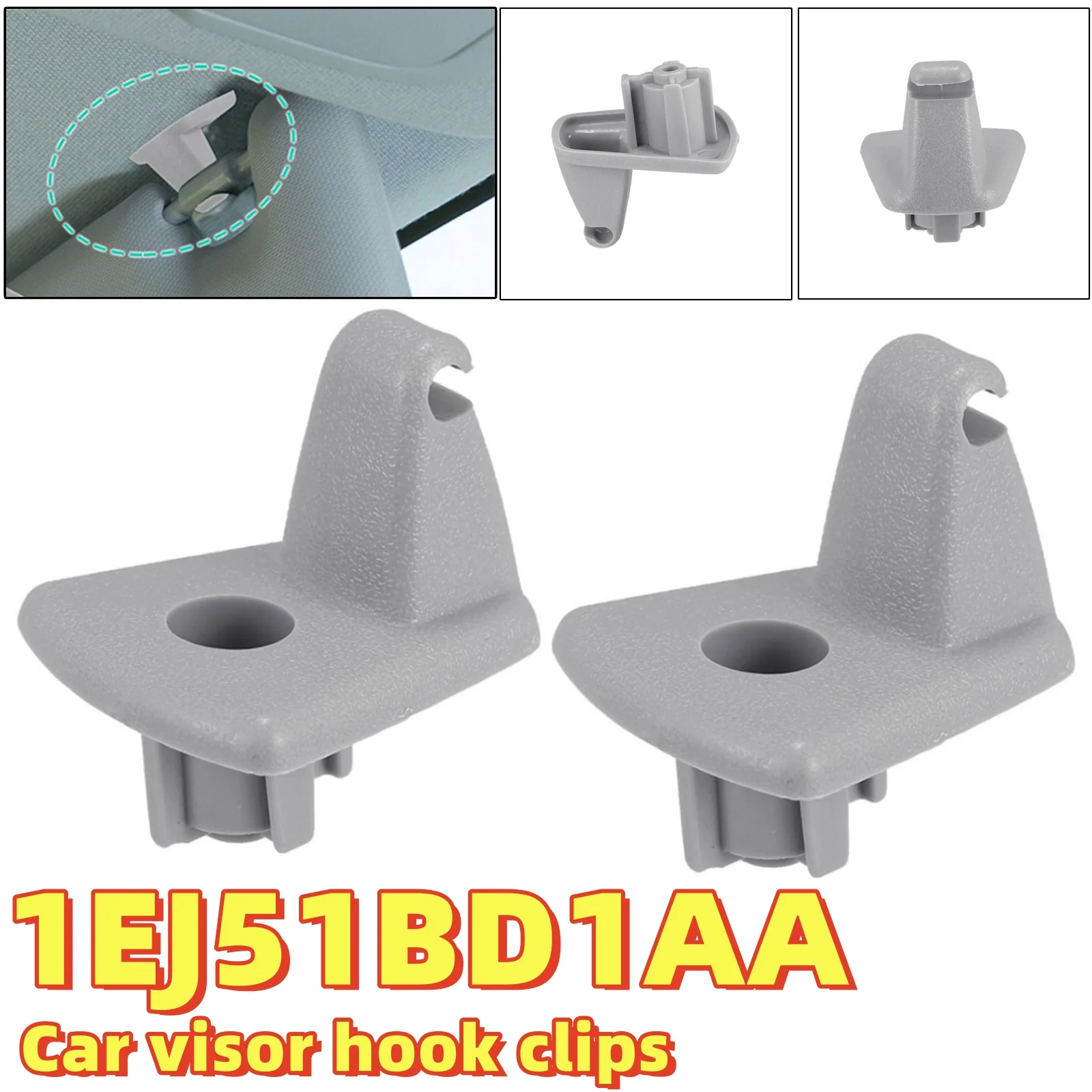 

2x зажимы с крючками для козырька 1EJ51BD1AA для Dodge для Magnum 2007 для Dodge для Charger 2006-07 для Chrysler 300 2005-07 Зажим с крючком для козырька