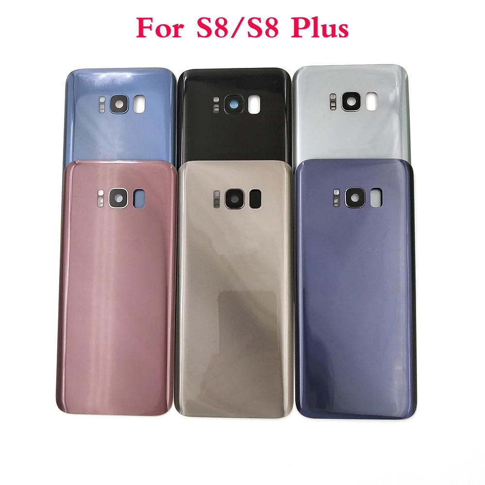 

For Samsung Galaxy S8 G950 G950F Battery Back Cover Rear Door S8 Plus G955 G955F Glass Panel Housing Case Replace + Camera Lens