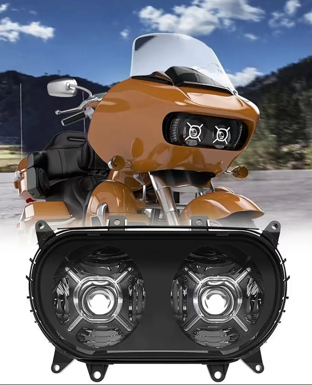 

For 2015 - 2020 Road Glide Motorcycle Dual LED Double Headlight For Road Glide 2015 2016 2017 2018 2019 2020 Headlight Assembly