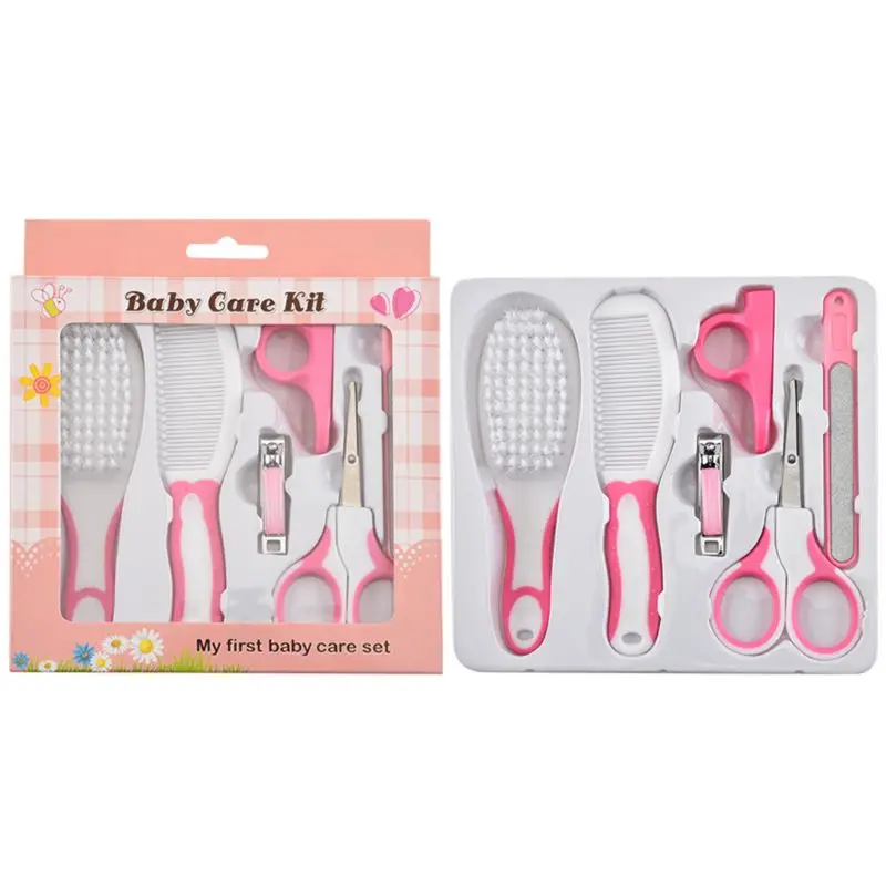 

6 Pcs Newborn Baby Nail Hair Daily Care Kit Infant Kids Grooming Brush Comb and Manicure Home Set
