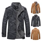 Мужская зимняя мотоциклетная куртка-бомбер из натуральной овечьей кожи