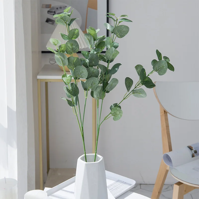 

Handmade Simulation Plant Eucalyptus Leaf Wedding Plastic Green Plant Artificial Flower Decoration Bouquet Vase Decoration