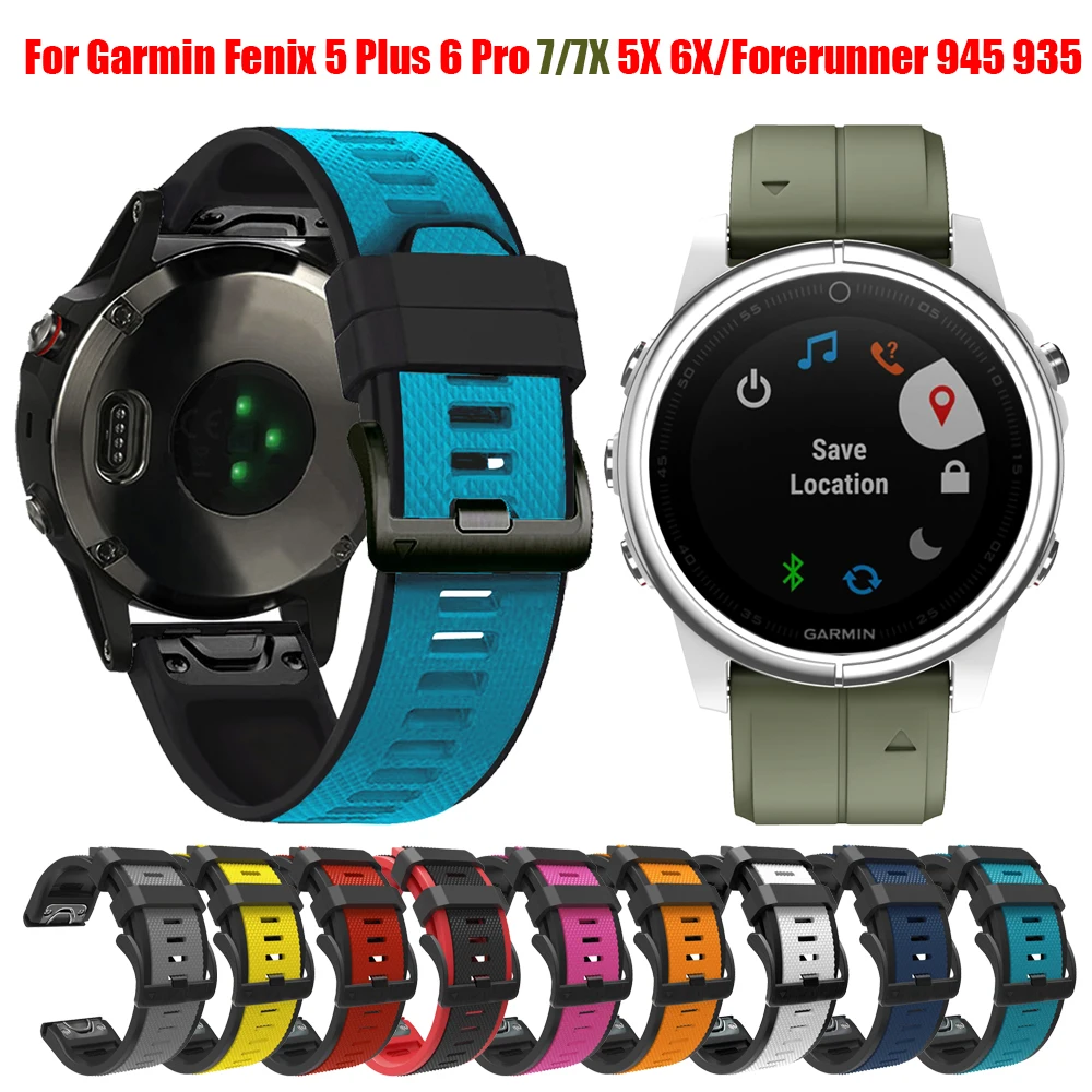 

Ремешок силиконовый для смарт-часов Garmin Fenix 6X 6 Pro 5X 5 Fenix 7X 7