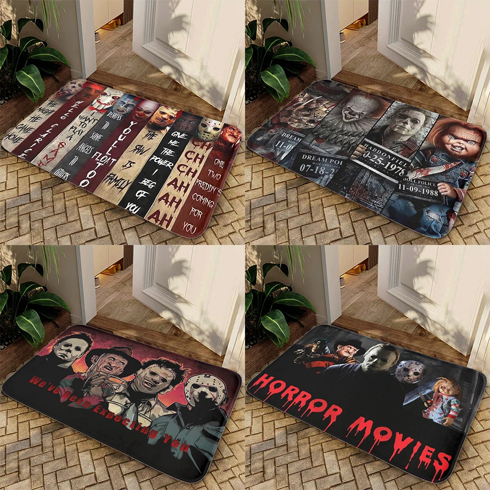 

Home Decoration Horror Movie Killer House Doormat Absorbent Mat Michael Myers Floor Door Mats Non-Slip Bedside Carpet Jason Rugs
