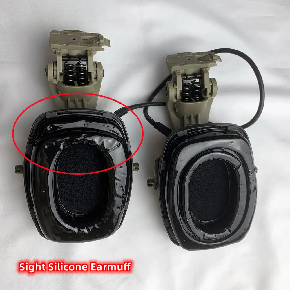 Tactical Helmet ARC Rail Adapter with Electronic Anti-noise Shooting Sports Headphones Airsoft Hunting Headset Gel Ear Earmuffs