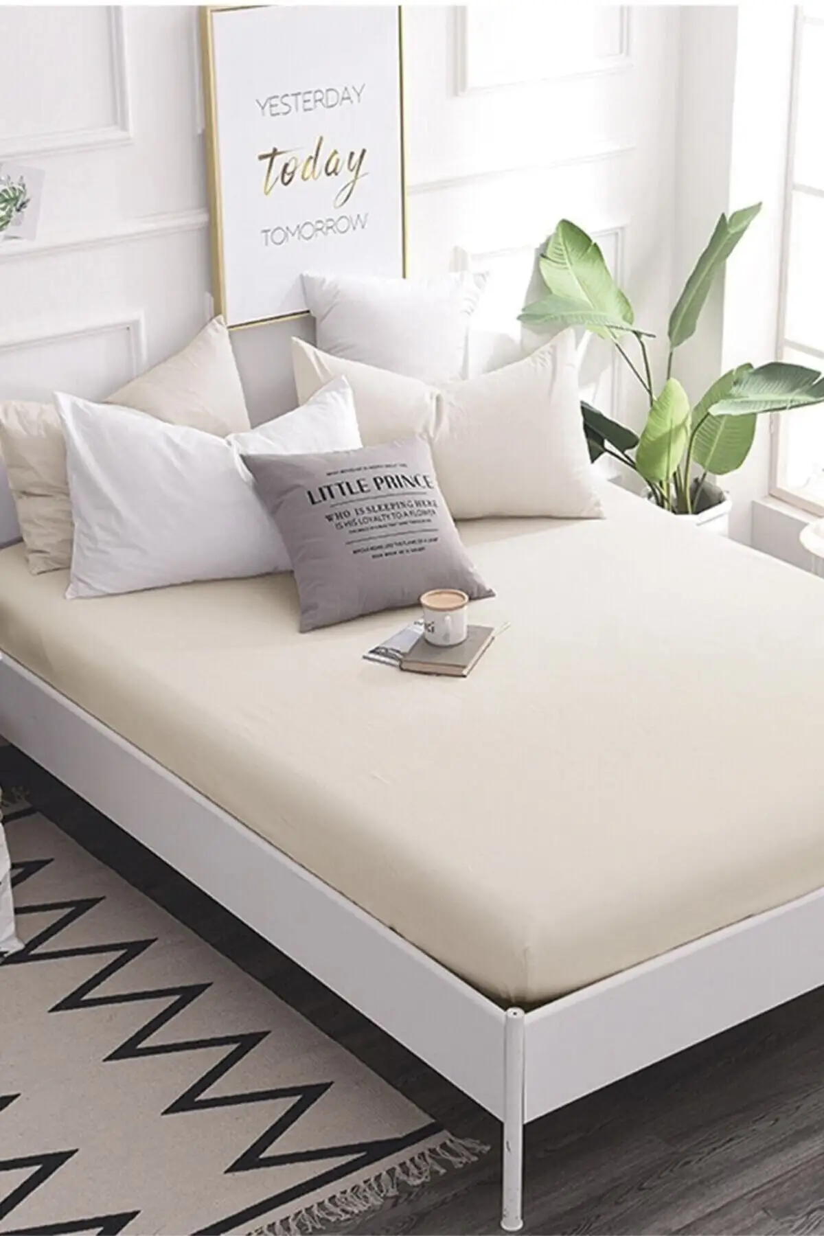 

Эластичные чесаные простыни Battal размер хлопок коричневый хлопок-полиэстер 180x200 односпальный размер двойная кровать