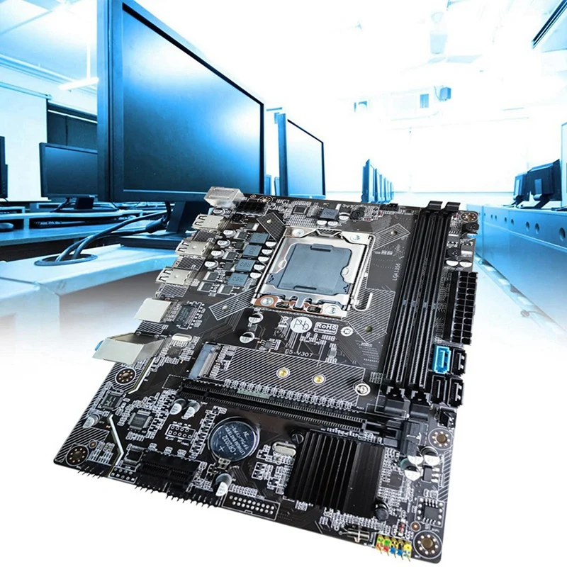 X79 LGA1356 Motherboard With E5 2420 CPU+2X4G DDR3 RAM M.2 NVME SATA3.0 Motherboard Set Support REG ECC Server Memory