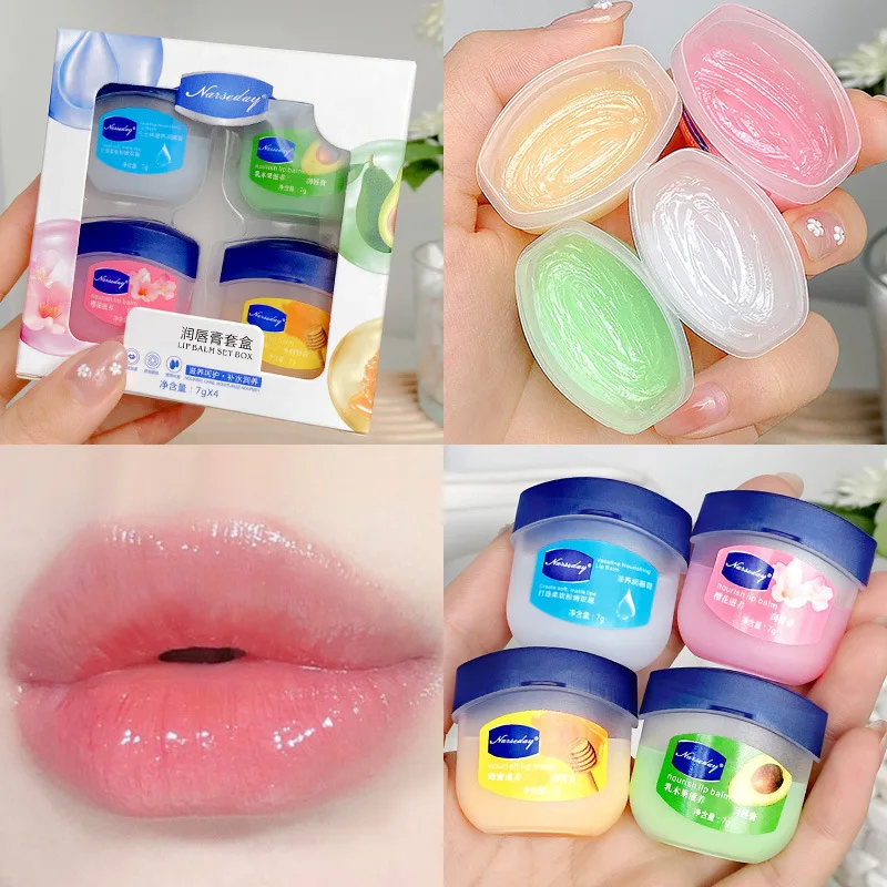 

4pcs/SET Lipbalm Lip Balm Petroleum Jelly Natural Moisturizing Cream Original Cocoa Butter Creme Brulee Balsam Lip Moisturizer