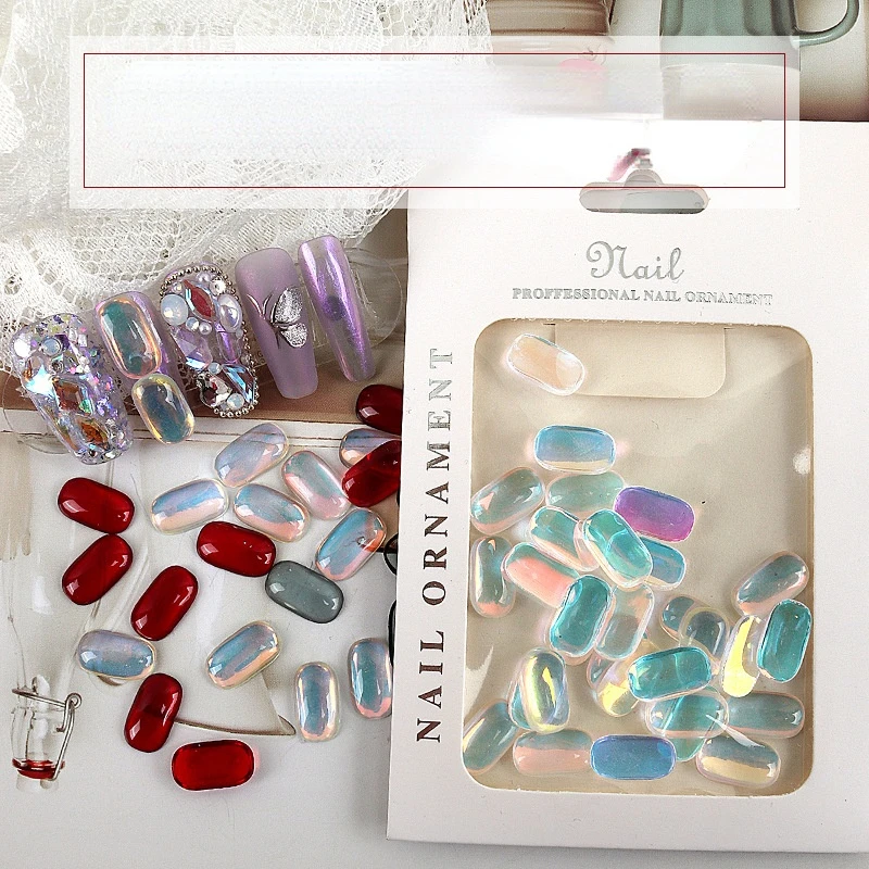 

Thirty Nail Art Aurora Resin Long Diamonds Ice Transparent Pink Light Long Diamonds Nail Art Resin Jewelry